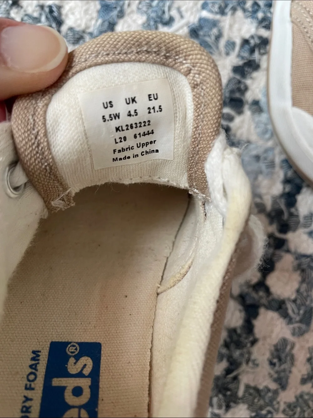 Keds Kids Canvas Sneakers in Tan with White Trim